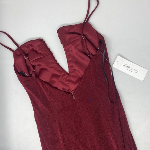 Katie May Anthropologie Erykah V-Wire Sangria Maxi Dress Small NWT $245 - Picture 11 of 15